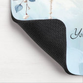 Tapis de souris Fleurs bleues et perles (Coin)