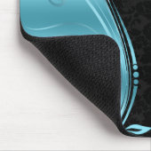 Tapis De Souris Fleurs bleues monogrammes (Coin)