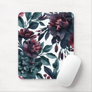 Tapis De Souris Fleurs Botaniques Aquarelles Maussades Floral