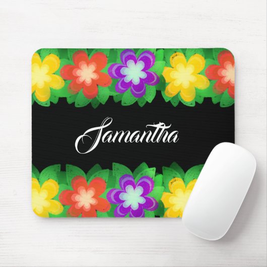 Tapis De Souris Fleurs botaniques tropicales (Avec souris)