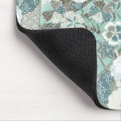 Tapis De Souris Fleurs Brown bleues Abstraites (Coin)