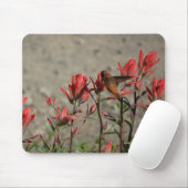 Tapis De Souris Fleurs cardinales de colibri (Avec souris)
