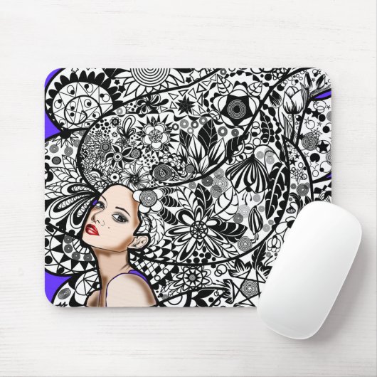 Tapis De Souris Fleurs Coiffeuse - Dessin (Avec souris)