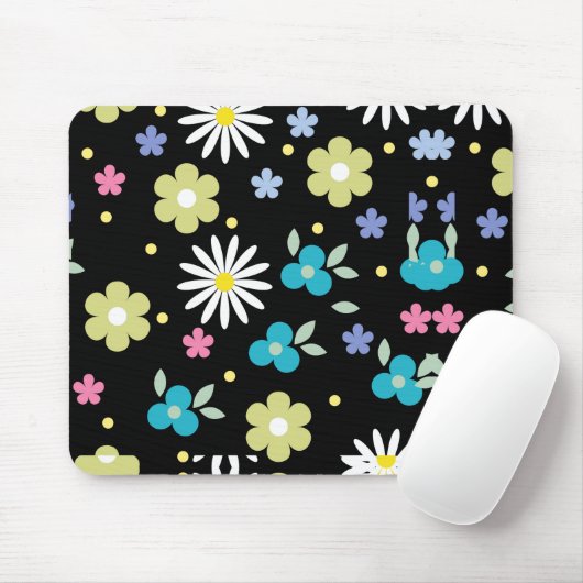 Tapis De Souris Fleurs colorées (Avec souris)