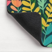 Tapis De Souris Fleurs colorées et feuille (Coin)
