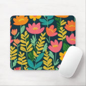 Tapis De Souris Fleurs colorées et feuille (Avec souris)