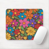 Tapis De Souris Fleurs colorées motif (Avec souris)