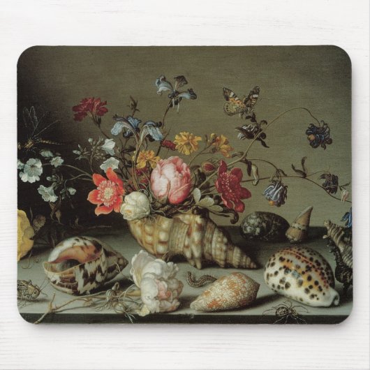 Tapis De Souris Fleurs, coquilles et insectes Balthasar van der As (Devant)