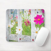 Tapis De Souris fleurs cosmos rose et blanc (Avec souris)