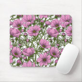 Tapis De Souris Fleurs Cosmos roses (Avec souris)