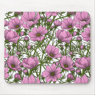 Tapis De Souris Fleurs Cosmos roses