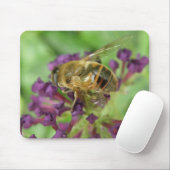 Tapis De Souris Fleurs d'abeilles et de violet Mousepad (Avec souris)