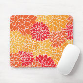 Tapis De Souris Fleurs Dahlia, Motif De Fleurs, Dahlia Orange (Avec souris)