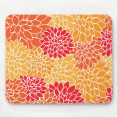 Tapis De Souris Fleurs Dahlia, Motif De Fleurs, Dahlia Orange (Devant)