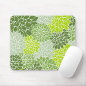 Tapis De Souris Fleurs Dahlia, Motif De Fleurs, Dahlia Verte (Avec souris)