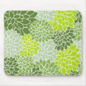 Tapis De Souris Fleurs Dahlia, Motif De Fleurs, Dahlia Verte (Devant)