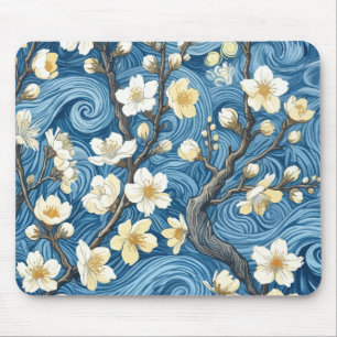 Tapis De Souris Fleurs d'amandier de style Van Gogh