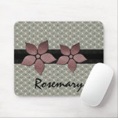 Tapis De Souris Fleurs Damas Bordure striée Mousepad (Avec souris)