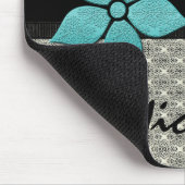 Tapis De Souris Fleurs Damas Bordure striée Mousepad (Coin)