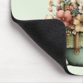 Tapis De Souris Fleurs dans un pot Cozy Shabby Mignon (Coin)