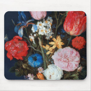 Tapis De Souris Fleurs dans un vase de verre, Jan Brueghel l'Ancie