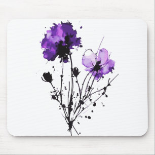 Tapis De Souris Fleurs d'aquarelle Abstraites