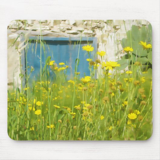 Tapis De Souris Fleurs d'aquarelle jaune (Devant)