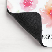 Tapis De Souris Fleurs d'aquarelle Nom de script personnalisé Mous (Coin)