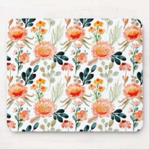 Tapis De Souris Fleurs d'aquarelle orange
