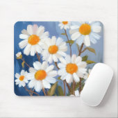 Tapis De Souris Fleurs d'aquarelle peintes en marmites blanches (Avec souris)