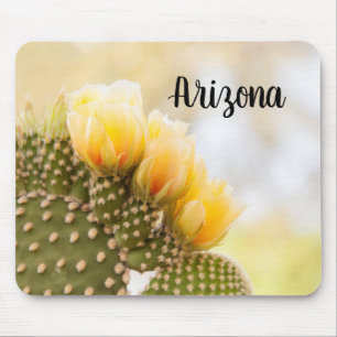 Tapis De Souris Fleurs de cactus jaunes en fleur, Arizona