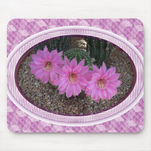 Tapis De Souris Fleurs de cactus pourpres (Devant)