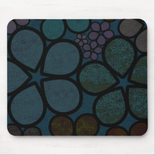 Tapis De Souris Fleurs de cercle texturées modernes multicolores f