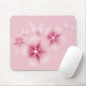Tapis De Souris Fleurs de cerisier roses sur points (Avec souris)