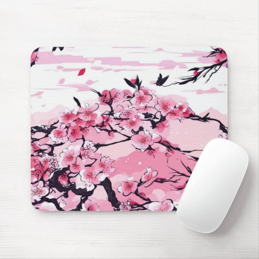 Tapis De Souris Fleurs de cerisiers (Avec souris)