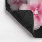 Tapis De Souris Fleurs de cerisiers roses sur le noir (Coin)
