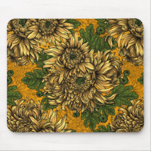 Tapis De Souris Fleurs de chrysanthème jaune