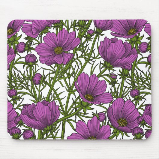 Tapis De Souris Fleurs de cosmos violet (Devant)