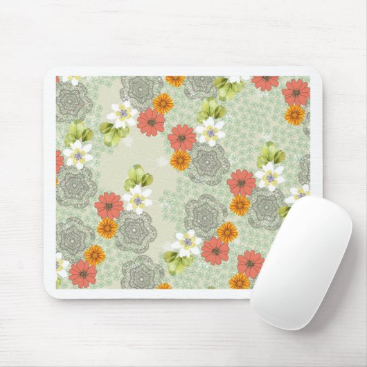 Tapis De Souris Fleurs de cru de Boho (Avec souris)