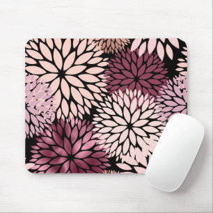 Tapis De Souris Fleurs de Dahlia rose Jardinage floral Romantique
