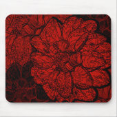 Tapis De Souris Fleurs de dahlia rouge et noire Ruby (Devant)