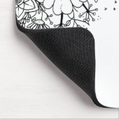 Tapis De Souris Fleurs de Doodle Noir et Blanc Couleur dans l'imag (Coin)