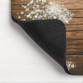 Tapis De Souris Fleurs de Gypsophile dans un Pot Mason Rustique & (Coin)