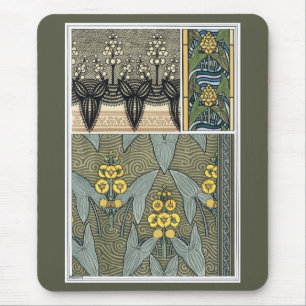 Tapis De Souris Fleurs de jardin Art Nouveau flèche vintage
