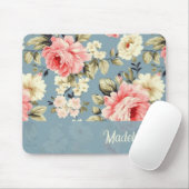 Tapis De Souris Fleurs de jardin de campagne Chic Shabby Script (Avec souris)