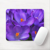 Tapis De Souris Fleurs de jardin de crocus violets mousepad (Avec souris)