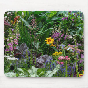 Tapis De Souris Fleurs de jardin d'été vibrant motif de fond