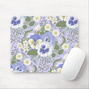 Tapis De Souris Fleurs de jardin printanier sur lavande