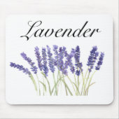 Tapis De Souris Fleurs de lavande herbes d'aquarelle violet chic (Devant)