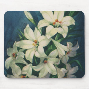 Tapis De Souris Fleurs de lis de Pâques, lis de Pâques vintage